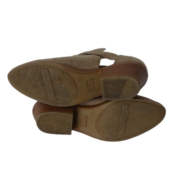 Time And Tru Women Tan Faux Suede Ankle Bootie Memory Foam Women Size 11 - Picture 6 of 10